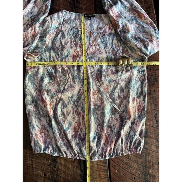 Willi Smith Pink, Blues Waterfall Print Blouse/Top/Shirt Size Medium - Picture 11 of 12